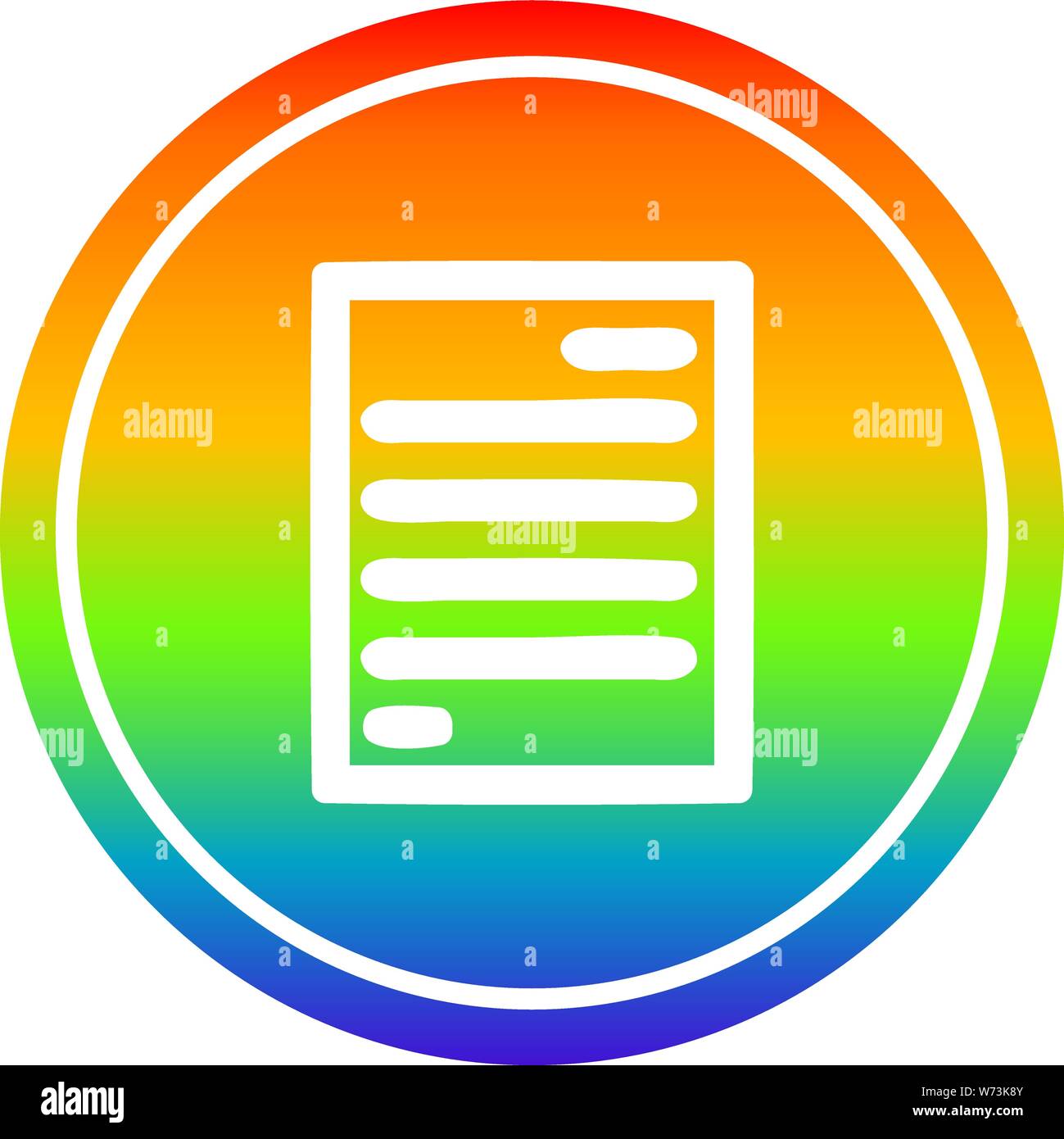 official document circular icon with rainbow gradient finish Stock ...
