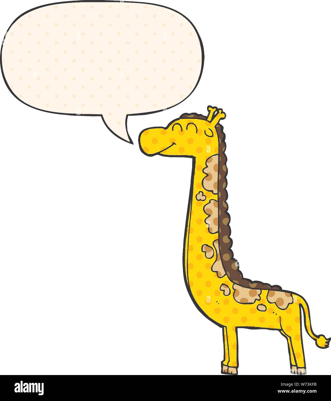 cartoon giraffe with speech bubble in comic book style Stock Vector ...