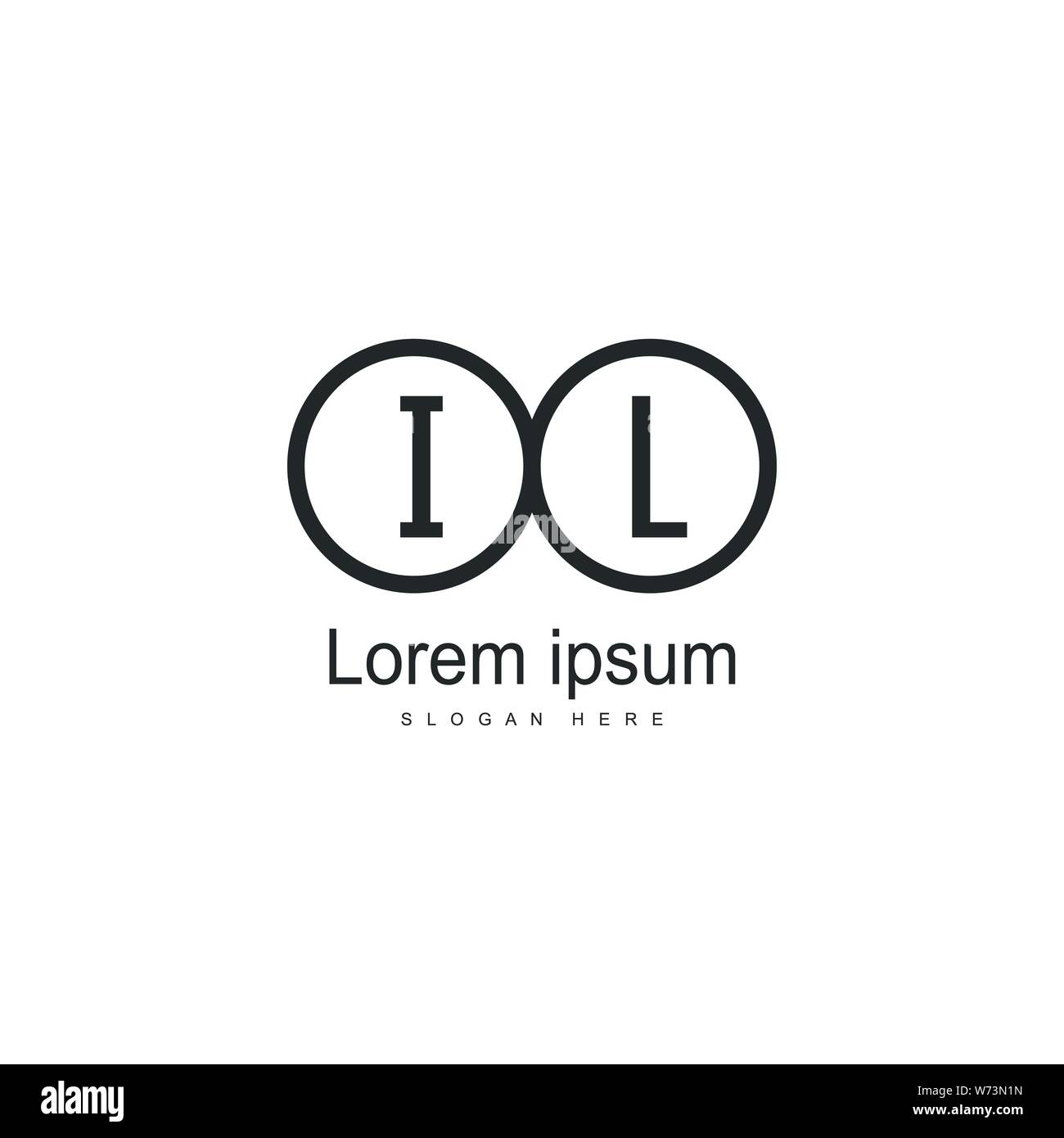 Initial IL logo template with modern frame. Minimalist IL letter logo ...