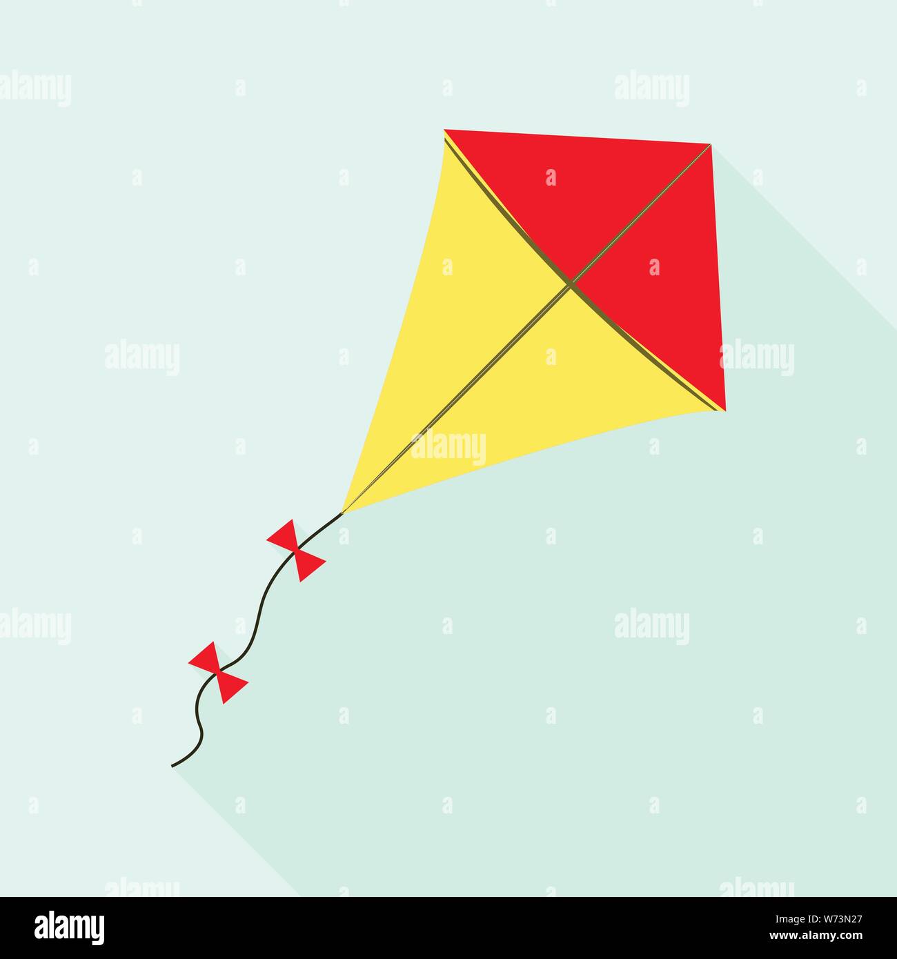 Childhood kite icon, flat style Stock Vector