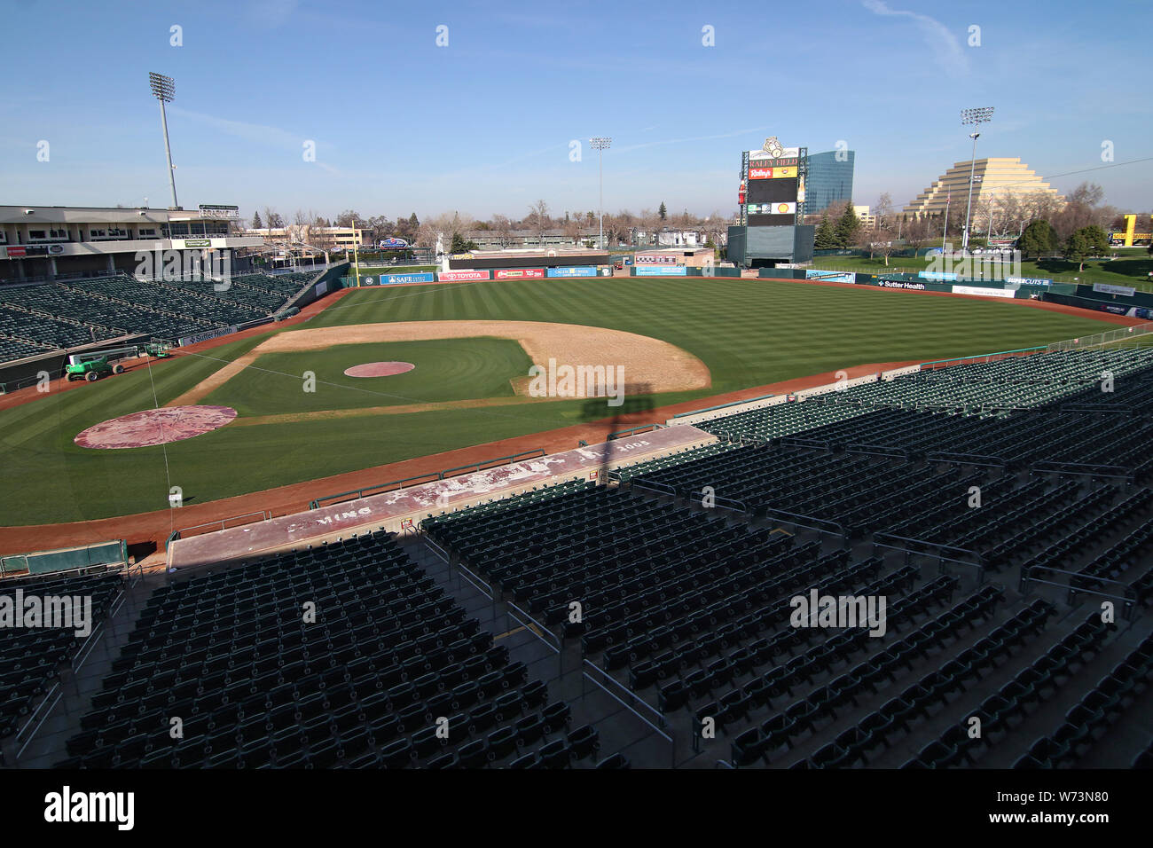 Pro baseball field in Sacramento, CA Stock Photo