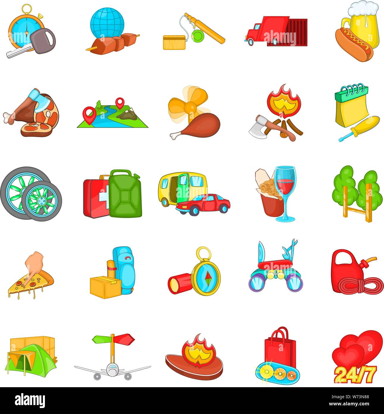 Country rest icons set, cartoon style Stock Vector Image & Art - Alamy