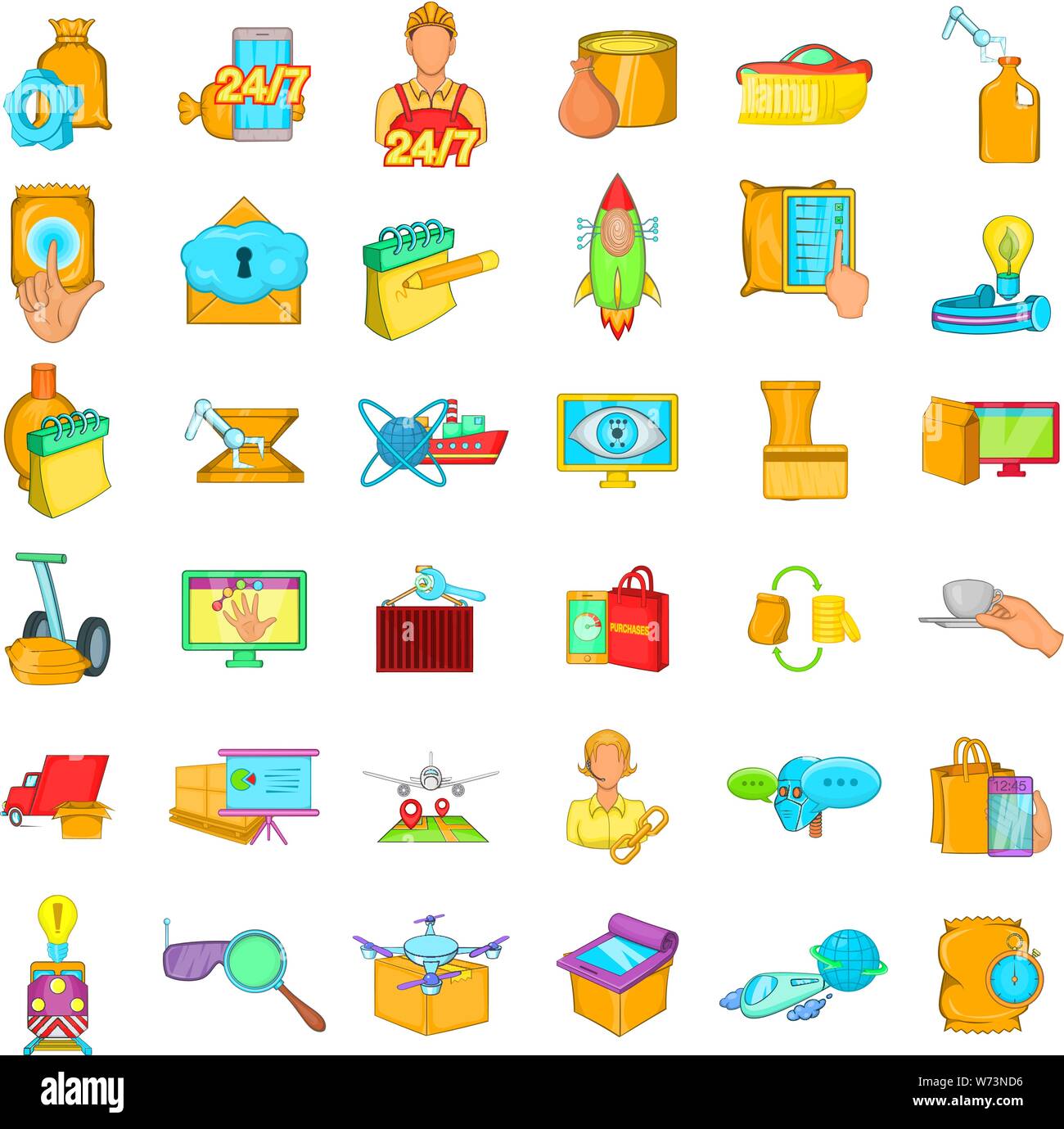 Modern mail icons set, cartoon style Stock Vector Image & Art - Alamy