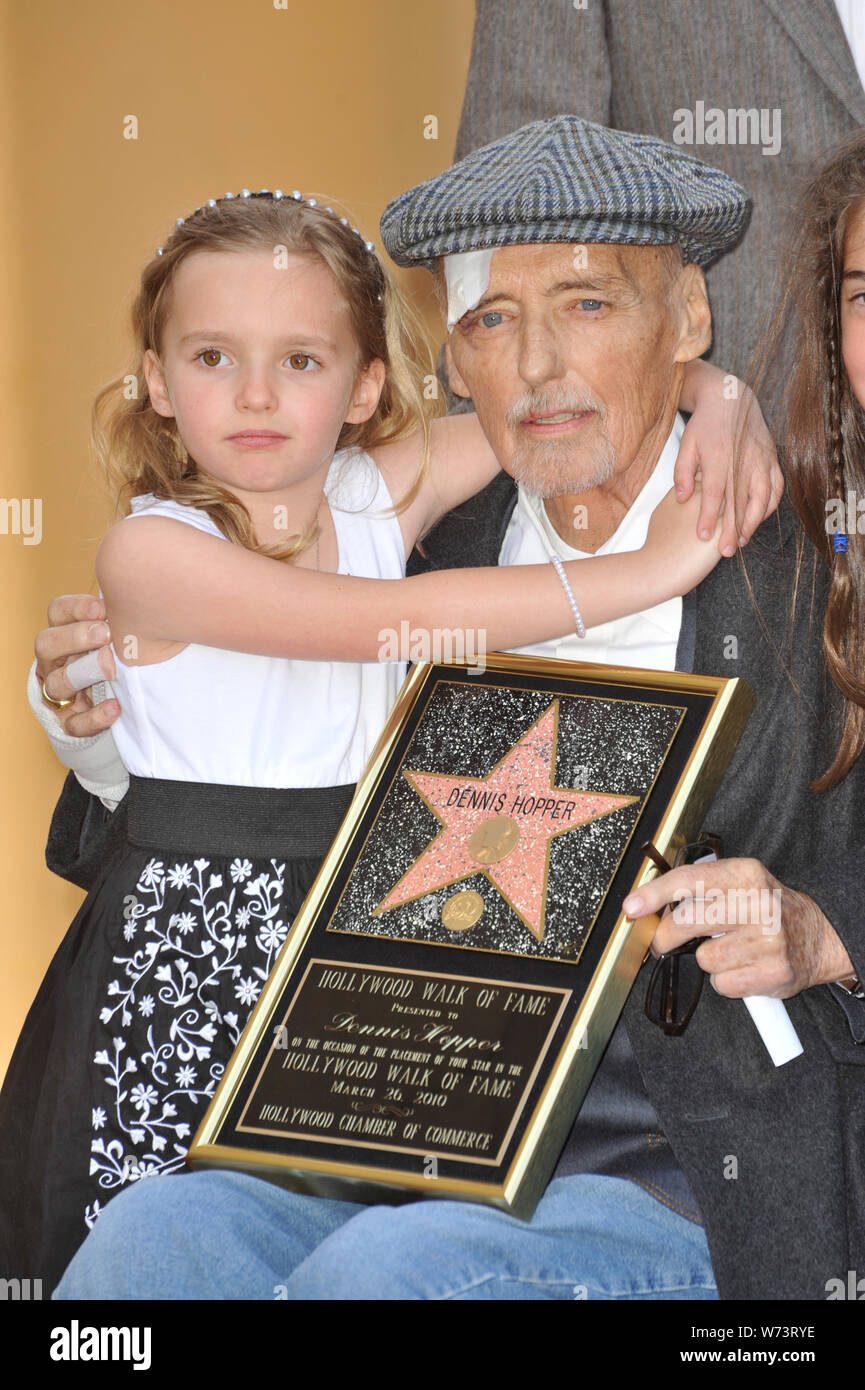 LOS ANGELES, CA. March 26, 2010 Actor Dennis Hopper & daughter Galen