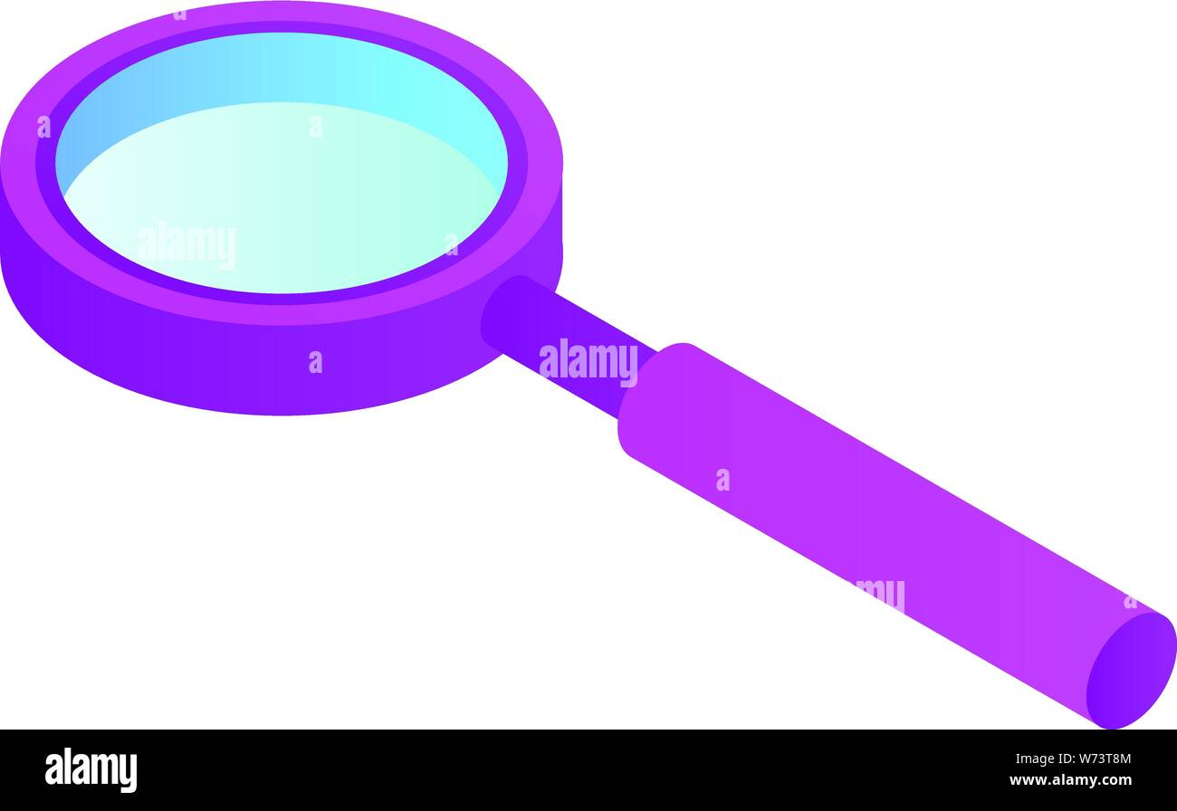 Magnify glass icon, isometric style Stock Vector