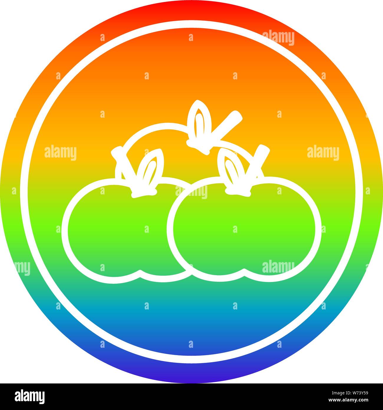 pile of apples circular icon with rainbow gradient finish Stock Vector ...