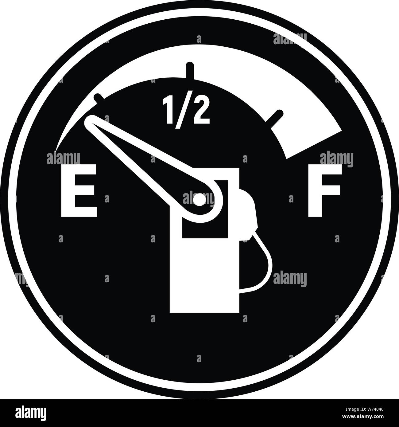 Empty fuel car indicator icon, simple style Stock Vector Image & Art