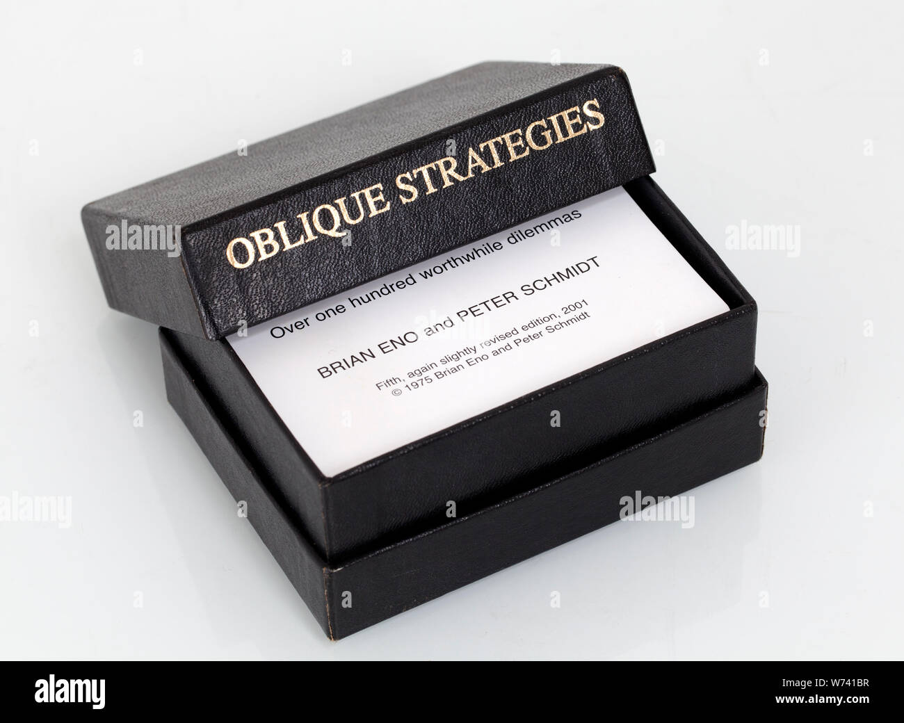 Oblique Strategies Playing Cards by Brian Eno and Peter Schmidt - Over One Hundred Worthwhile Dilemmas Stock Photo