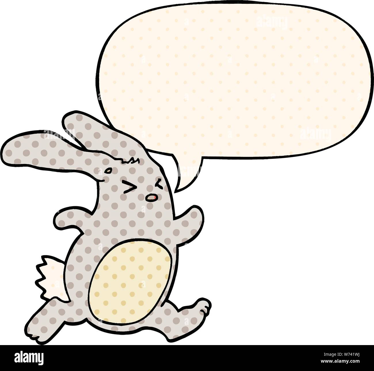 Commic Rabbit Drawing cartoon rabbit with speech bubble in comic book style Stock Vector ...