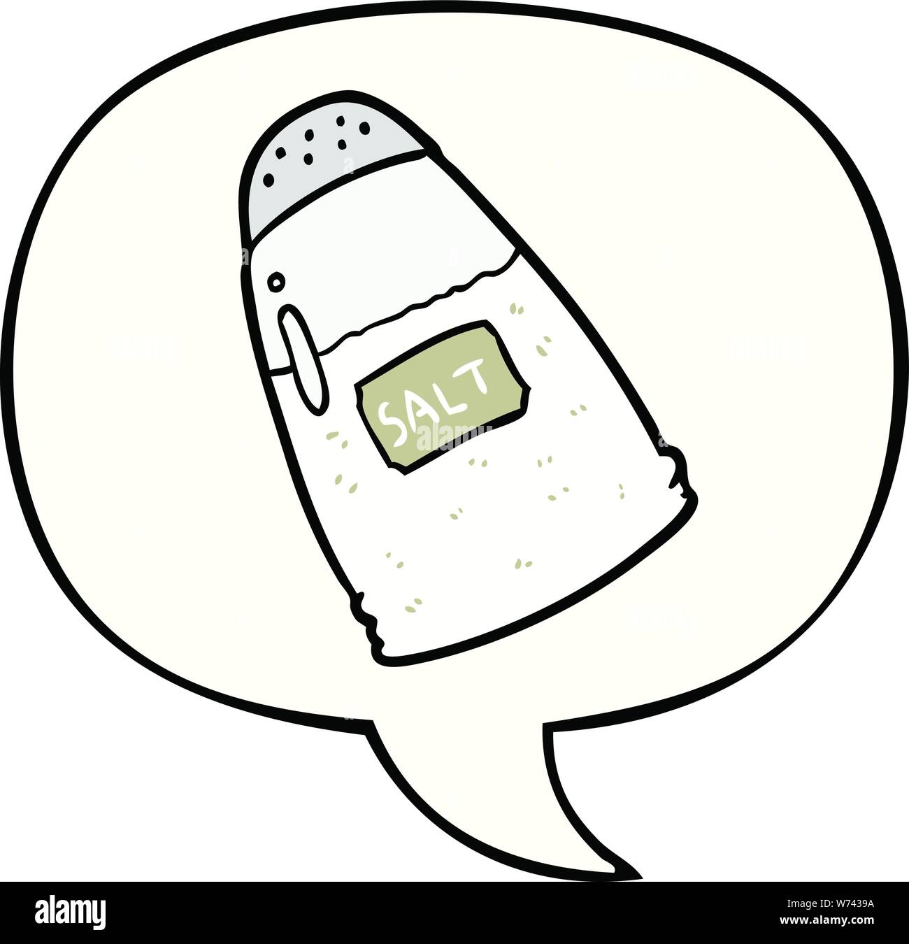 cartoon salt shaker with speech bubble Stock Vector Image & Art Alamy
