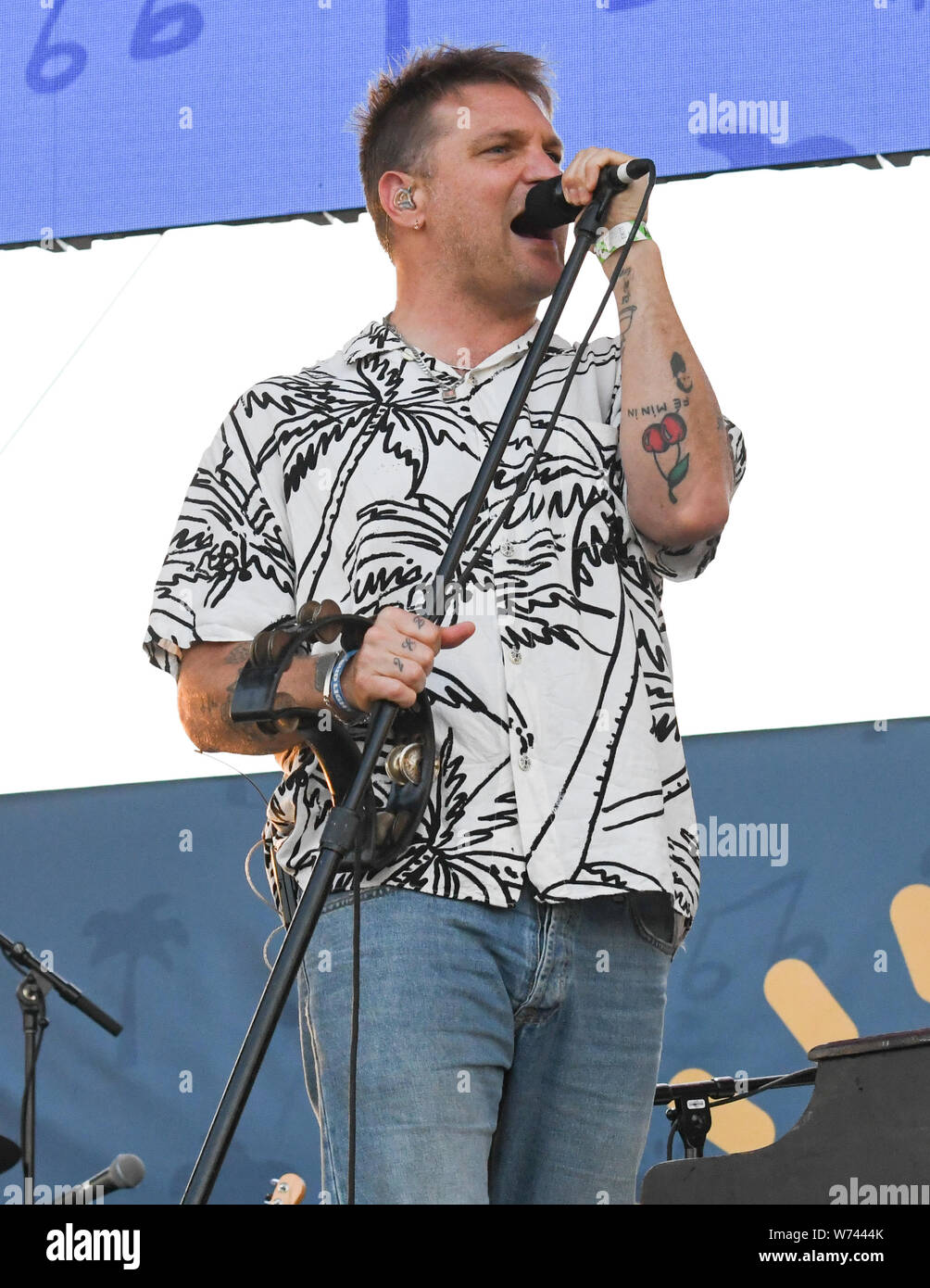 Long Beach, California, USA. 3rd Aug 2019. Nathan Willett of the band Cold War Kids performs at ALT 98.7 Summer Camp at the Queen Mary in Long Beach on August 3, 2019. Credit: The Photo Access/Alamy Live News Stock Photo