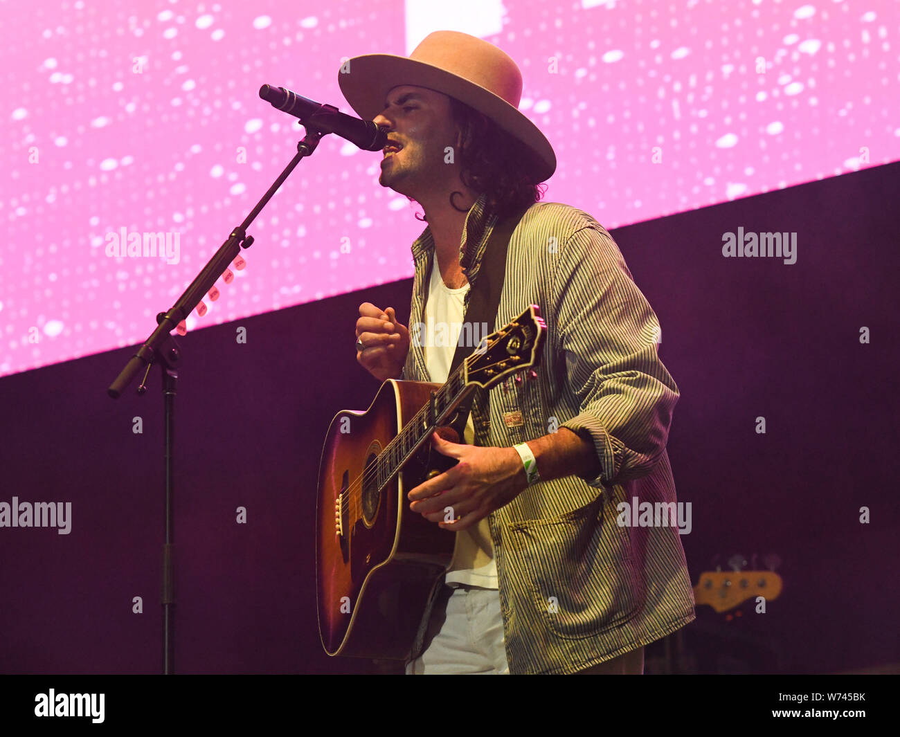 Long Beach, California, USA. 3rd Aug 2019. Josiah Johnson of Head and the Heart performs at ALT 98.7 Summer Camp at the Queen Mary in Long Beach on August 3, 2019. Credit: The Photo Access/Alamy Live News Stock Photo