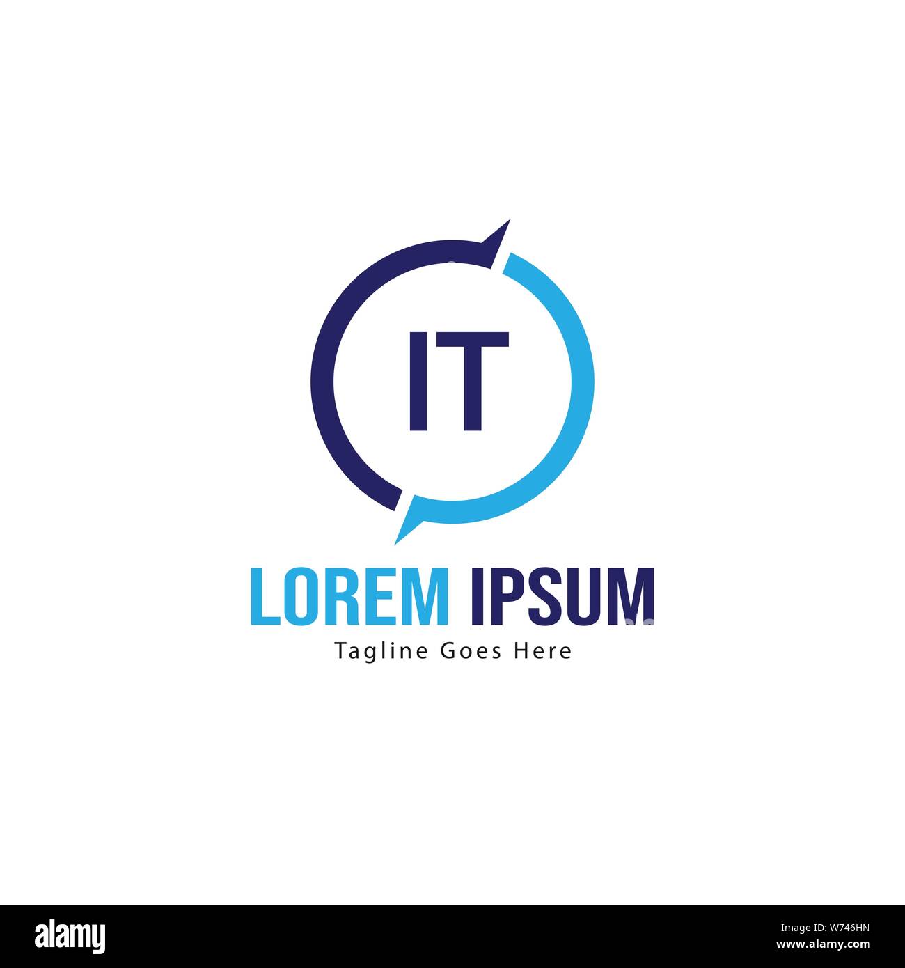 It. File Logo Initial IT logo template with modern frame. Minimalist IT letter logo ...