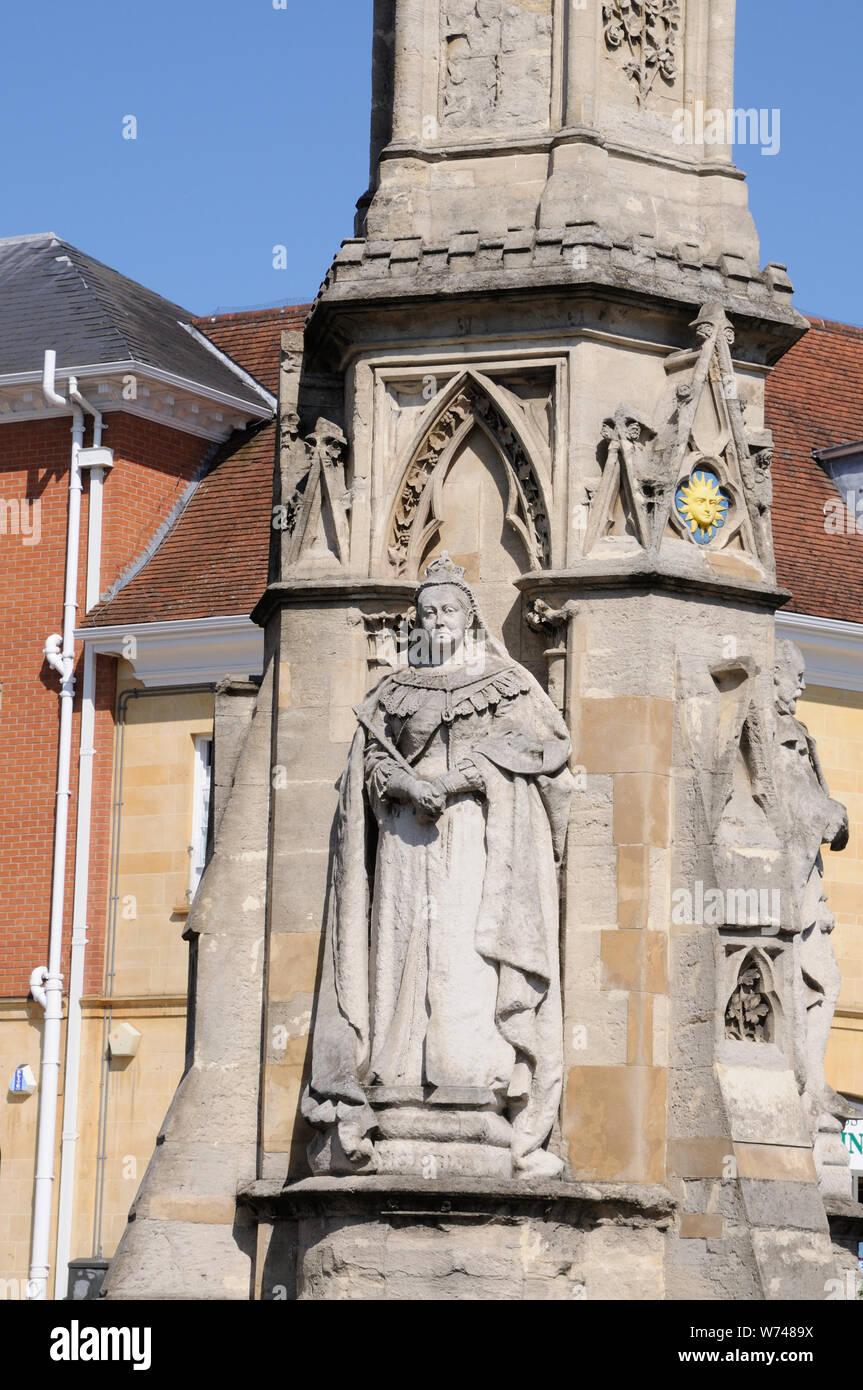 Banbury Cross, Banbury, Oxfordshire. This was erected in 1859 to commemorate the marriage of Victoria, Princes Royal, with the Crown Prince of Prussia Stock Photo