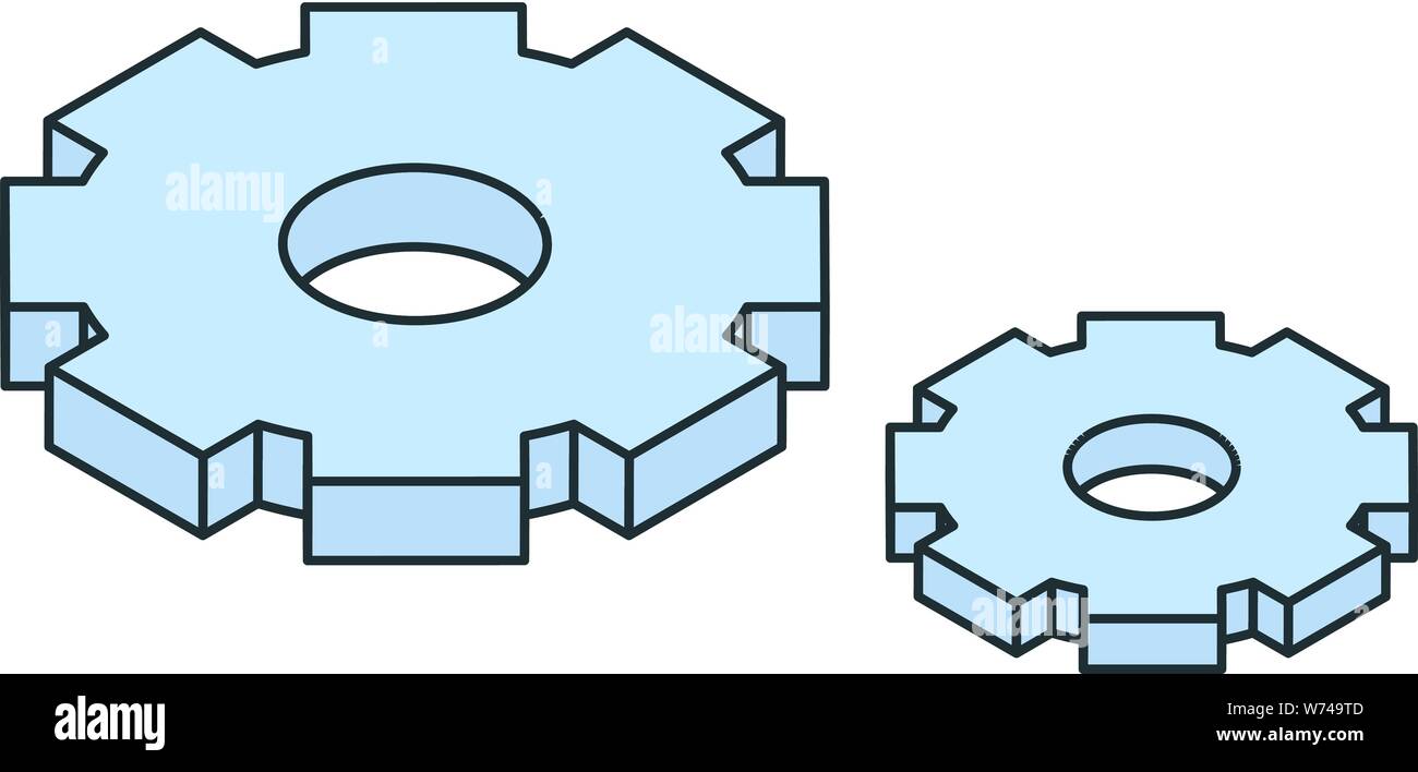 Metal gear system icon, isometric style Stock Vector