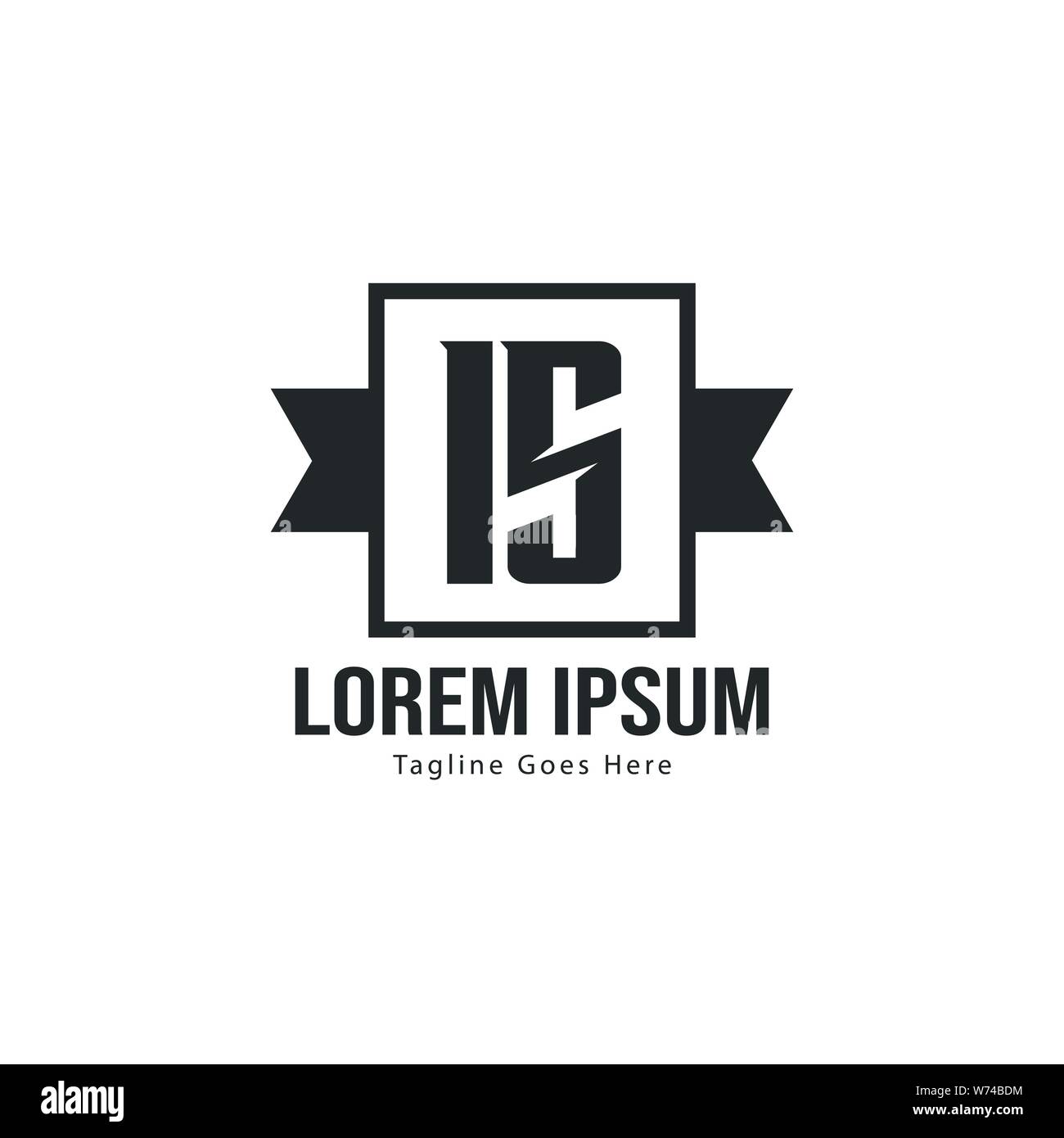 Square frame letter logo design Black and White Stock Photos & Images ...