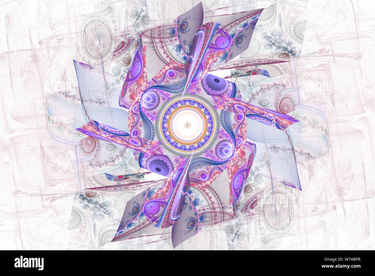 White And Colorful Wallpaper Cover Background Geometric Fractal