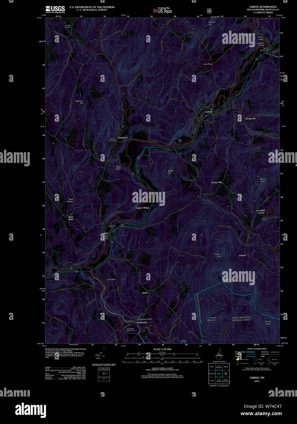 Lisbon new hampshire map hires stock photography and images Alamy