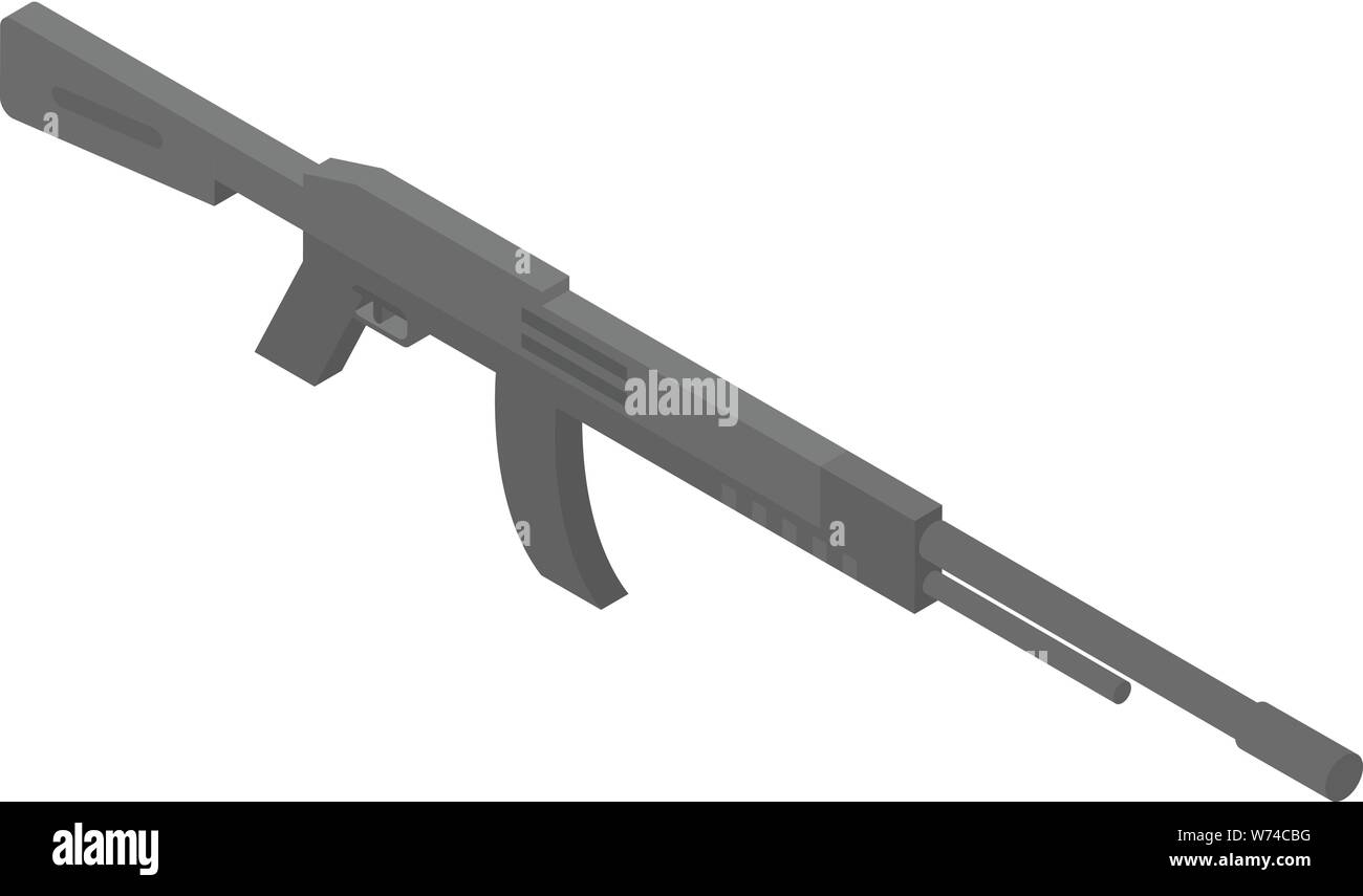 Military rifle icon, isometric style Stock Vector