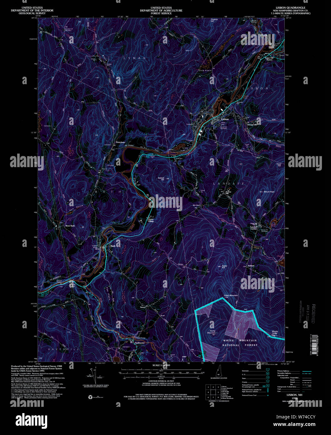 Lisbon new hampshire map hires stock photography and images Alamy
