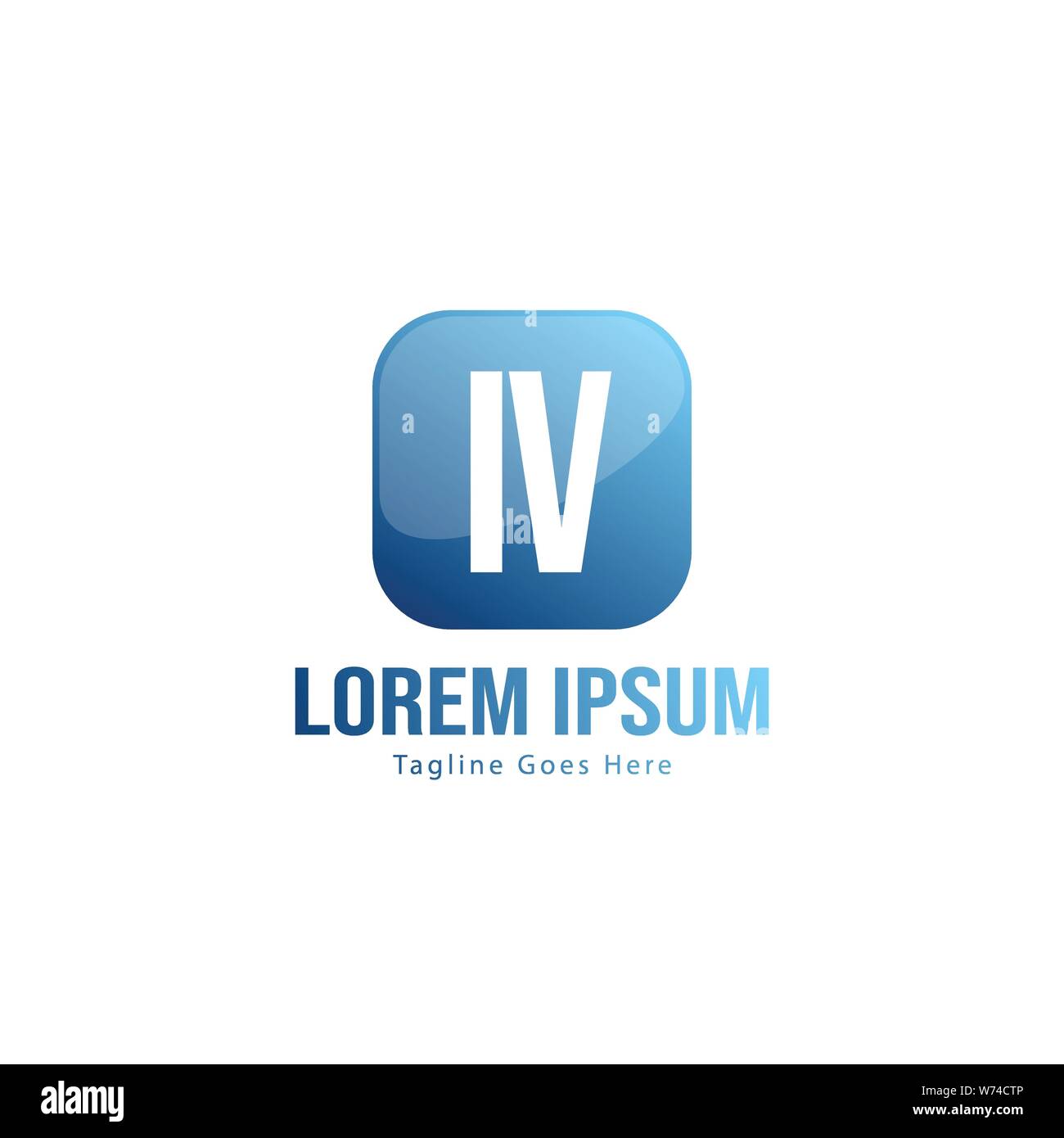 Initial IV logo template with modern frame. Minimalist IV letter logo ...