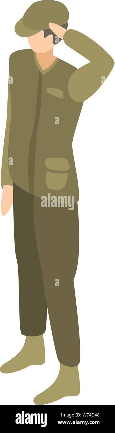 Army captain icon, isometric style Stock Vector