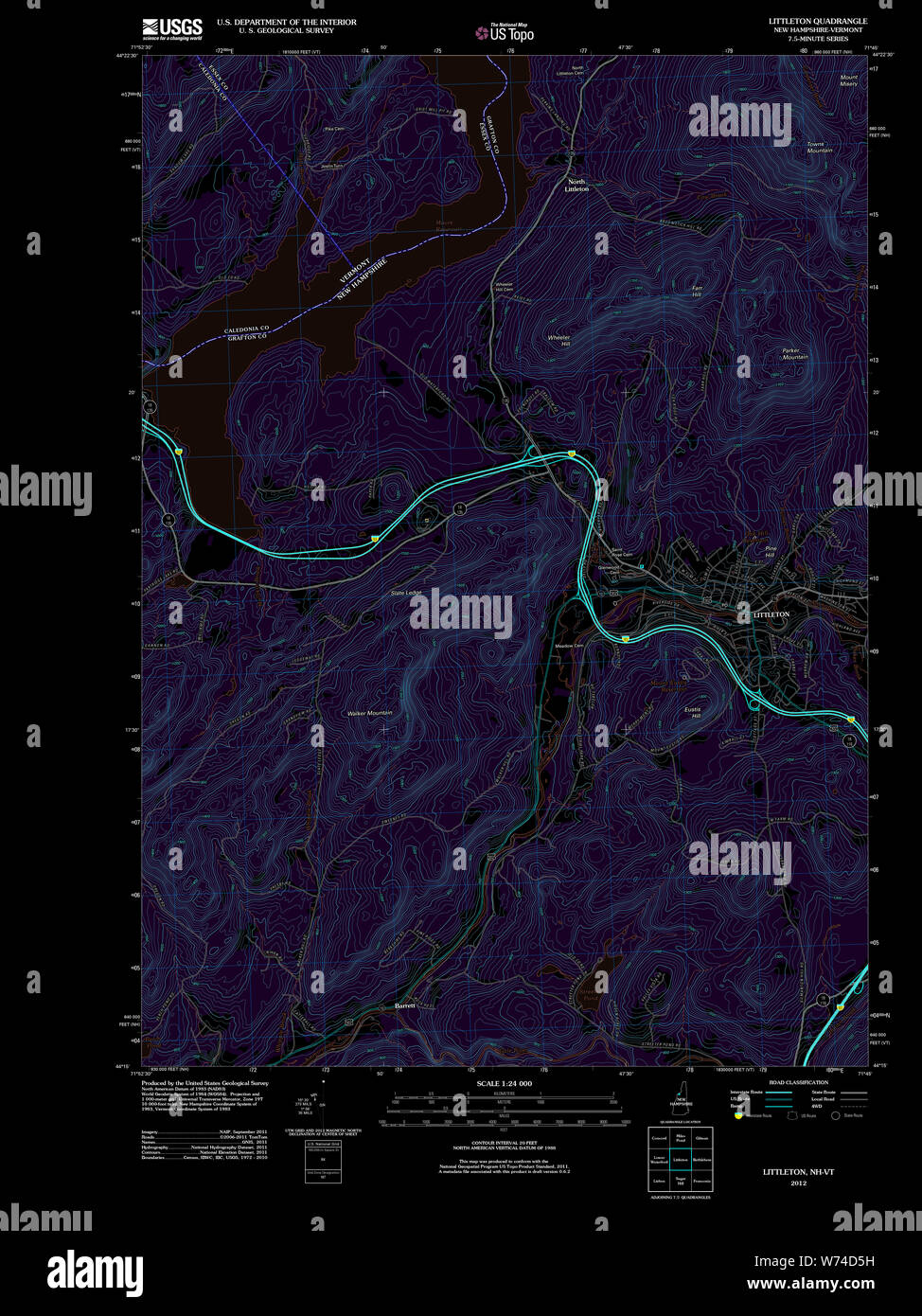 Littleton new hampshire map hires stock photography and images Alamy