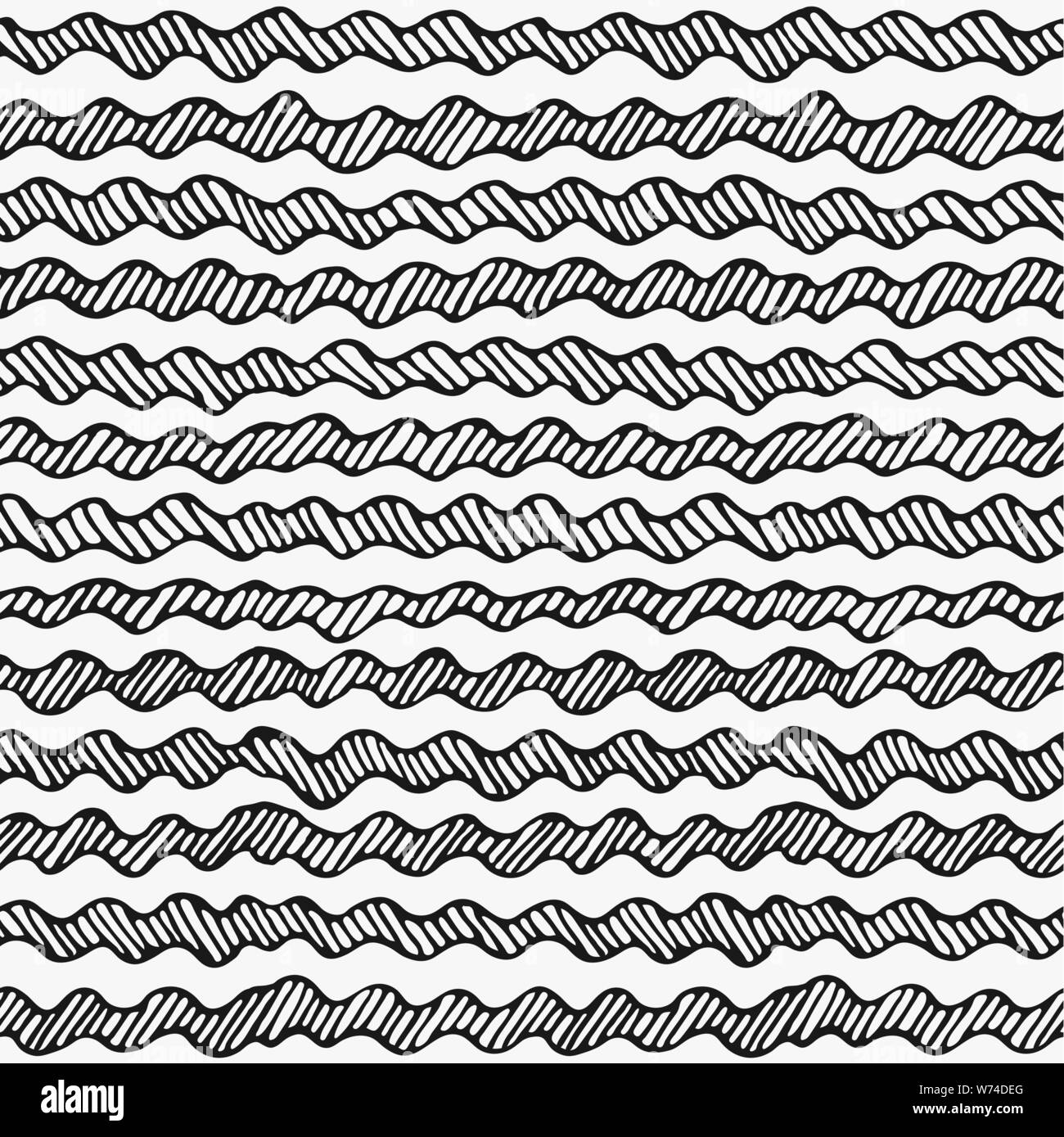 Seamless doodle graphic pattern. Hand drawn striped texture in black ...