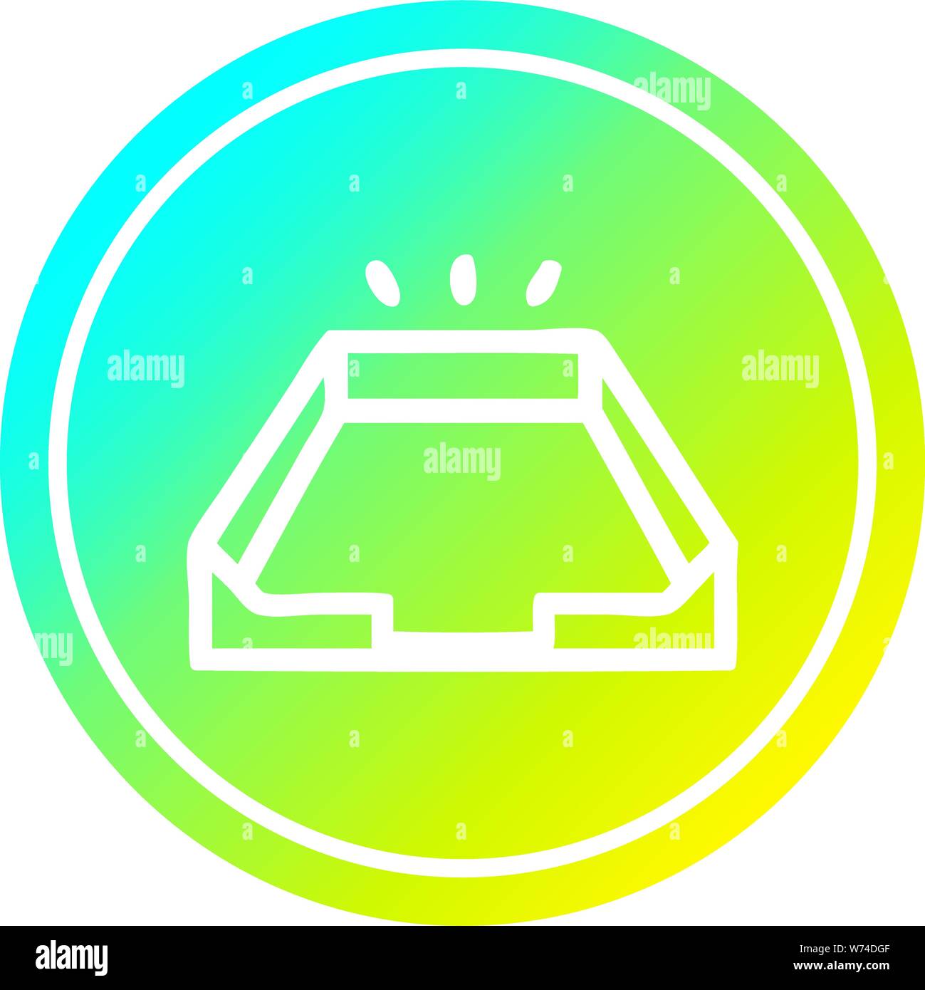 empty in tray circular icon with cool gradient finish Stock Vector ...
