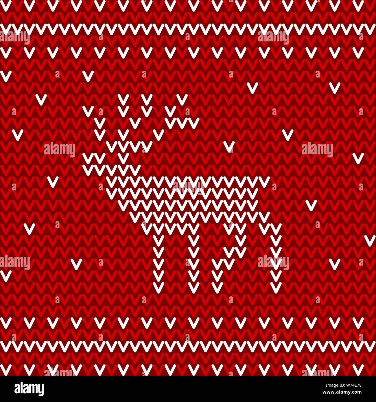 Seamless winter pattern. Red and white knitted background Stock Vector ...