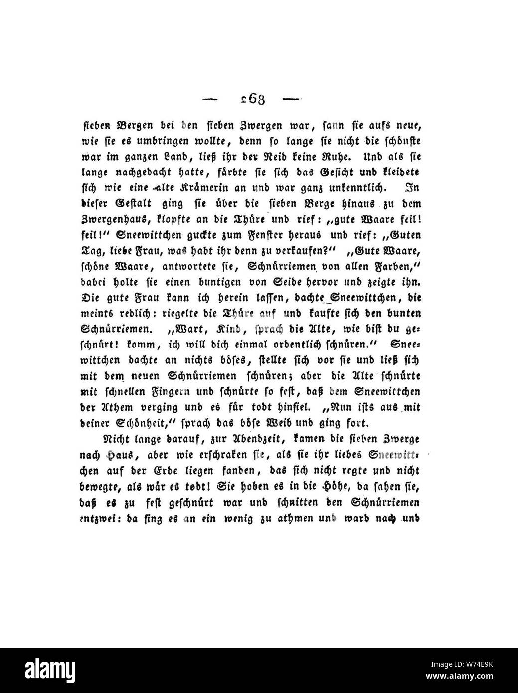 De Kinder und Hausmärchen Grimm 1819 V1 268. Stock Photo