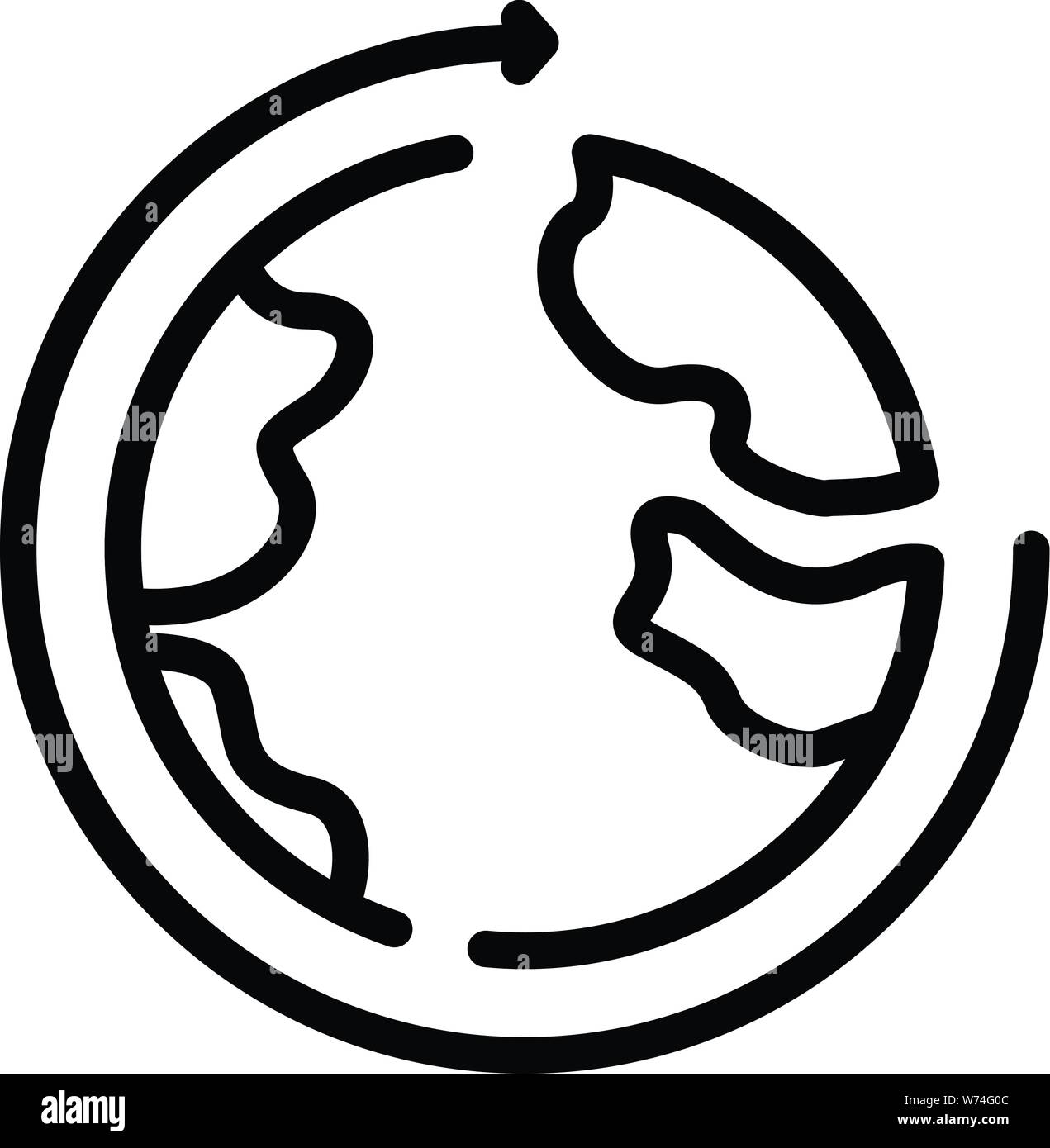 Global education icon, outline style Stock Vector