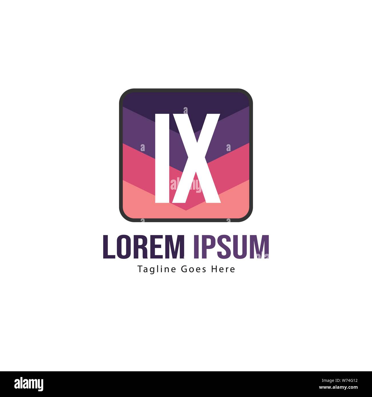 Initial IX logo template with modern frame. Minimalist IX letter logo ...