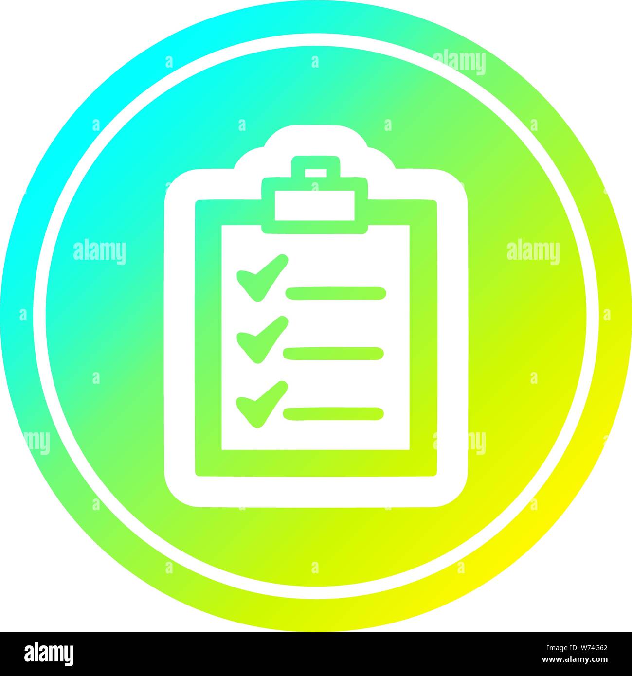 check list circular icon with cool gradient finish Stock Vector Image ...