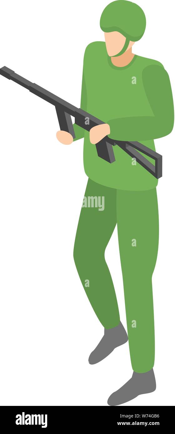 Infantry commander icon, isometric style Stock Vector