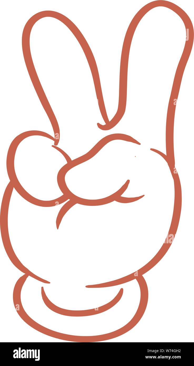 Cartoon hand peace sign Stock Vector Image & Art - Alamy