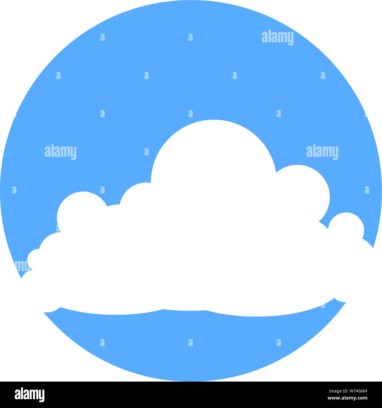 clouds running through a circle graphic symbol Stock Vector