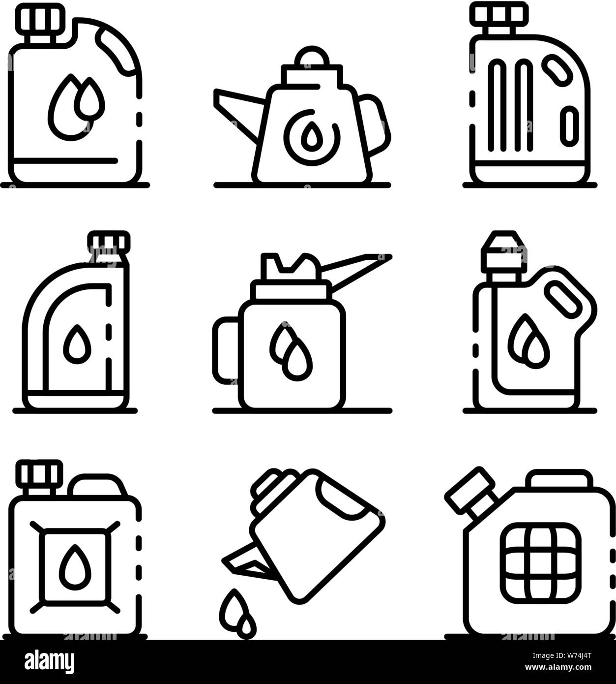 Motor oil icons set, outline style Stock Vector Image & Art - Alamy