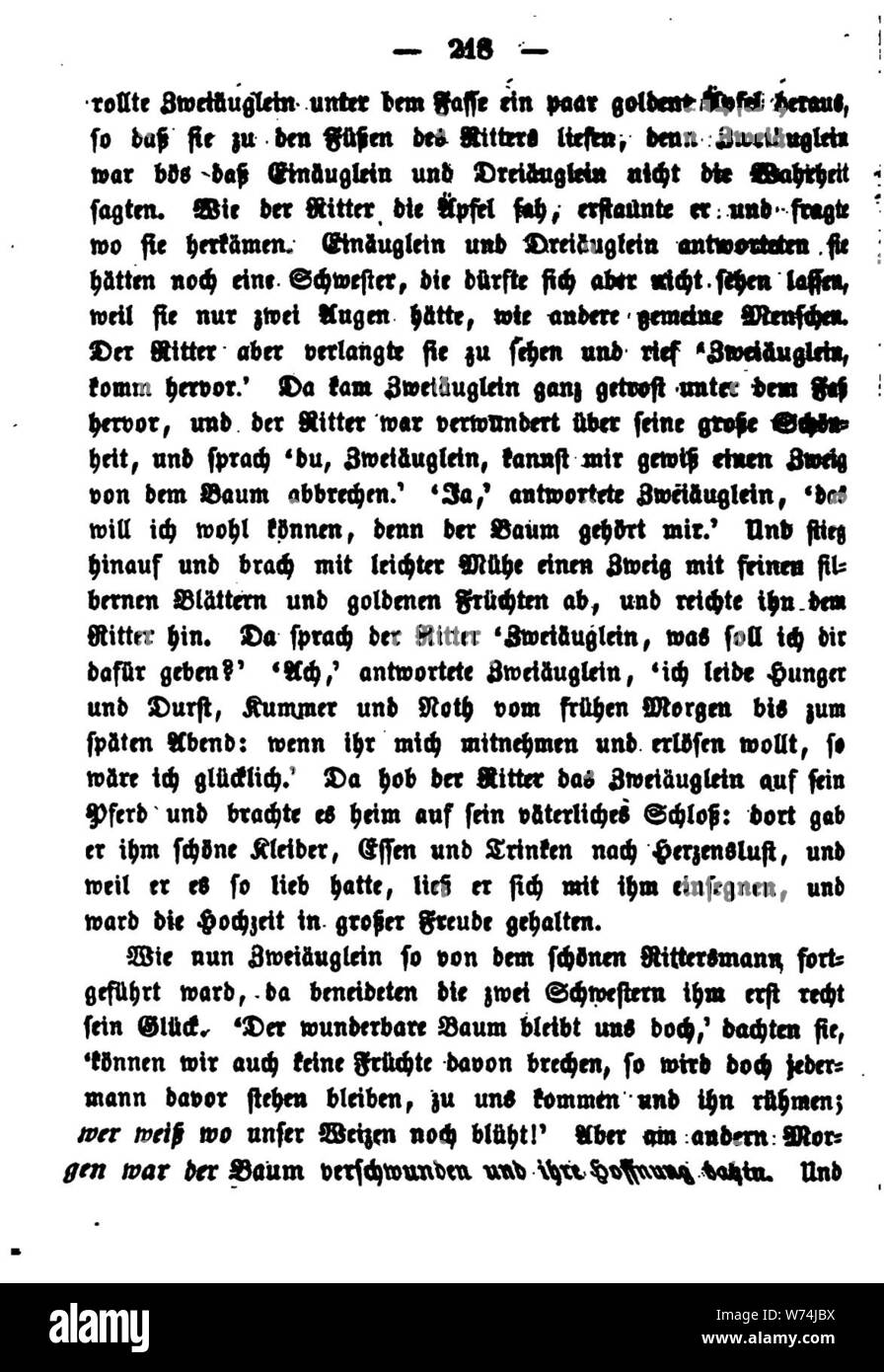De Kinder und Hausmärchen Grimm 1857 V2 240. Stock Photo