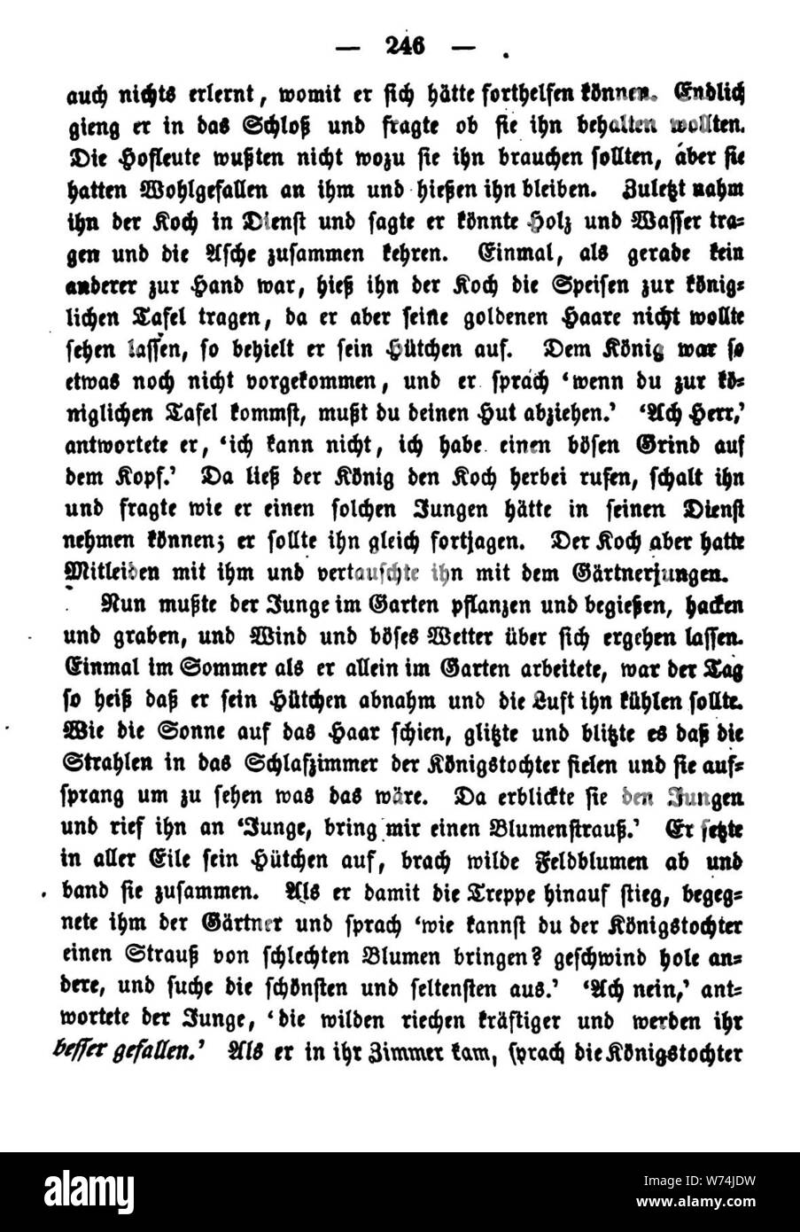 De Kinder und Hausmärchen Grimm 1857 V2 268. Stock Photo