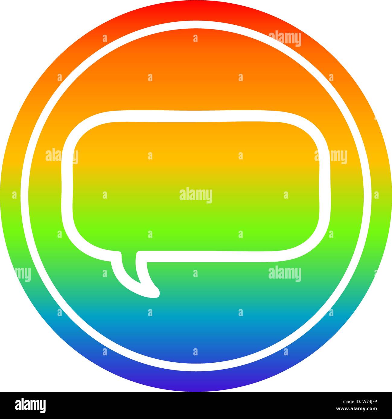 speech bubble circular icon with rainbow gradient finish Stock Vector ...