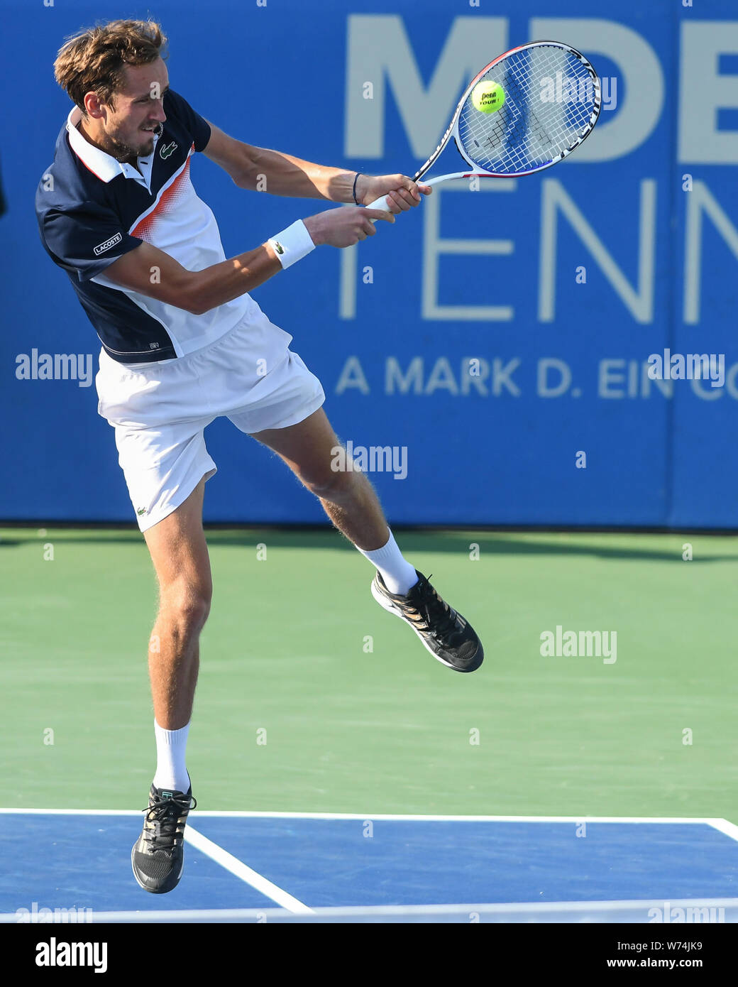 Washington, D.C, USA. 4th Aug, 2019. DANIIL MEDVEDEV hits a backhand at the  Rock Creek Tennis Center. Credit: Kyle Gustafson/ZUMA Wire/Alamy Live News  Stock Photo - Alamy