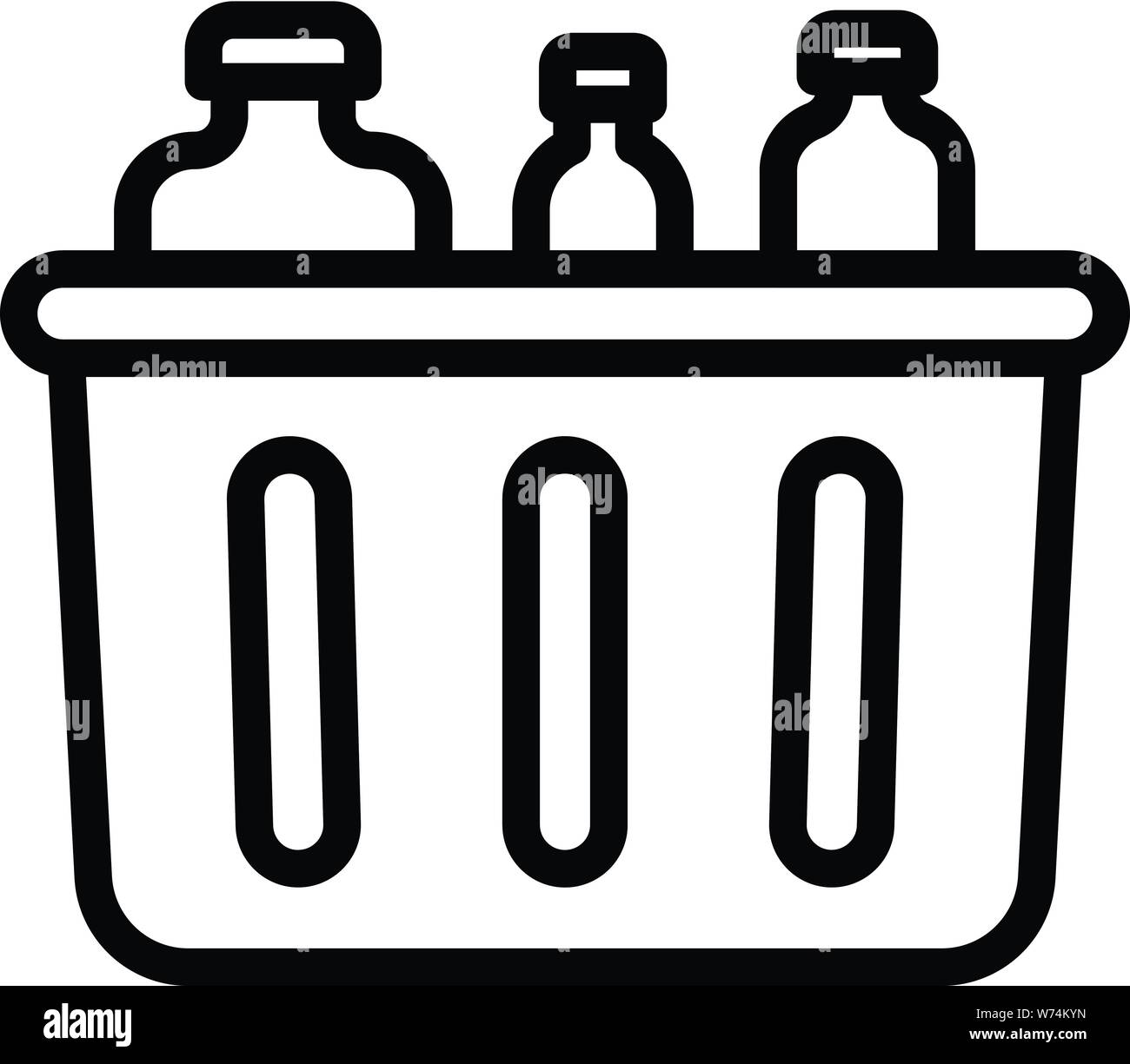 Container for waste glass icon, outline style Stock Vector