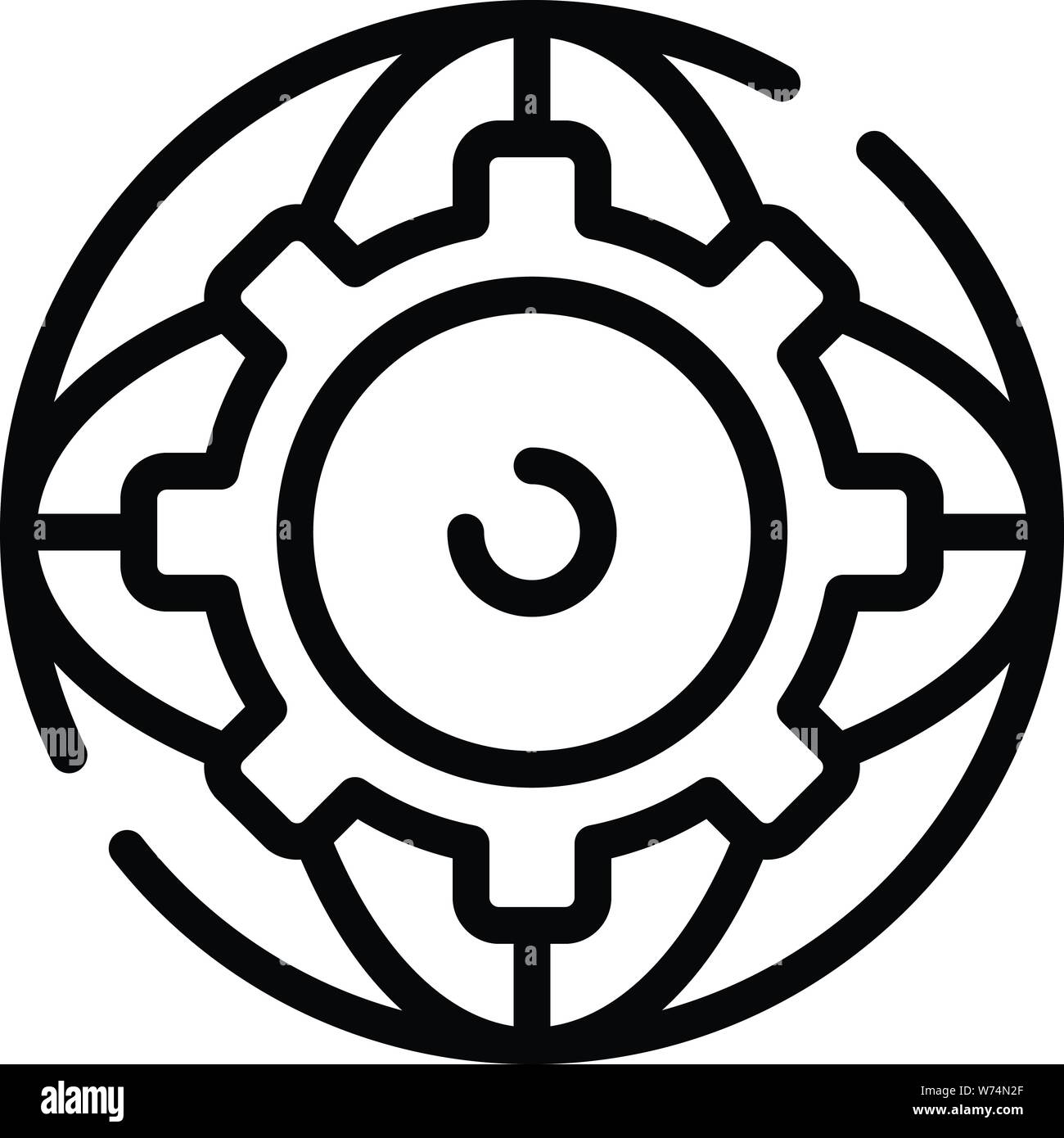 Gear global education icon, outline style Stock Vector Image & Art - Alamy