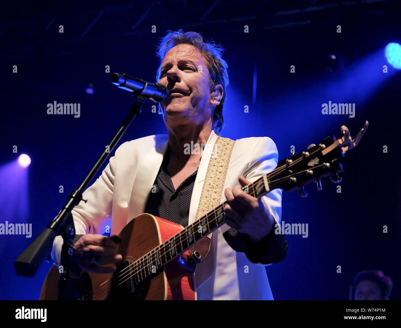 Emmy award Golden Globe winner, British-Canadian actor and musician Kiefer William Frederick Dempsey George Rufus Sutherland aka Kiefer Sutherland performs live on stage with his band day 4  during Wickham Festival in Hampshire. Stock Photo