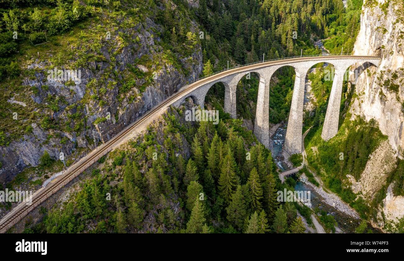 Filisur Famous viaduct near Filisur in the Swiss Alps called Landwasser Viaduct ...