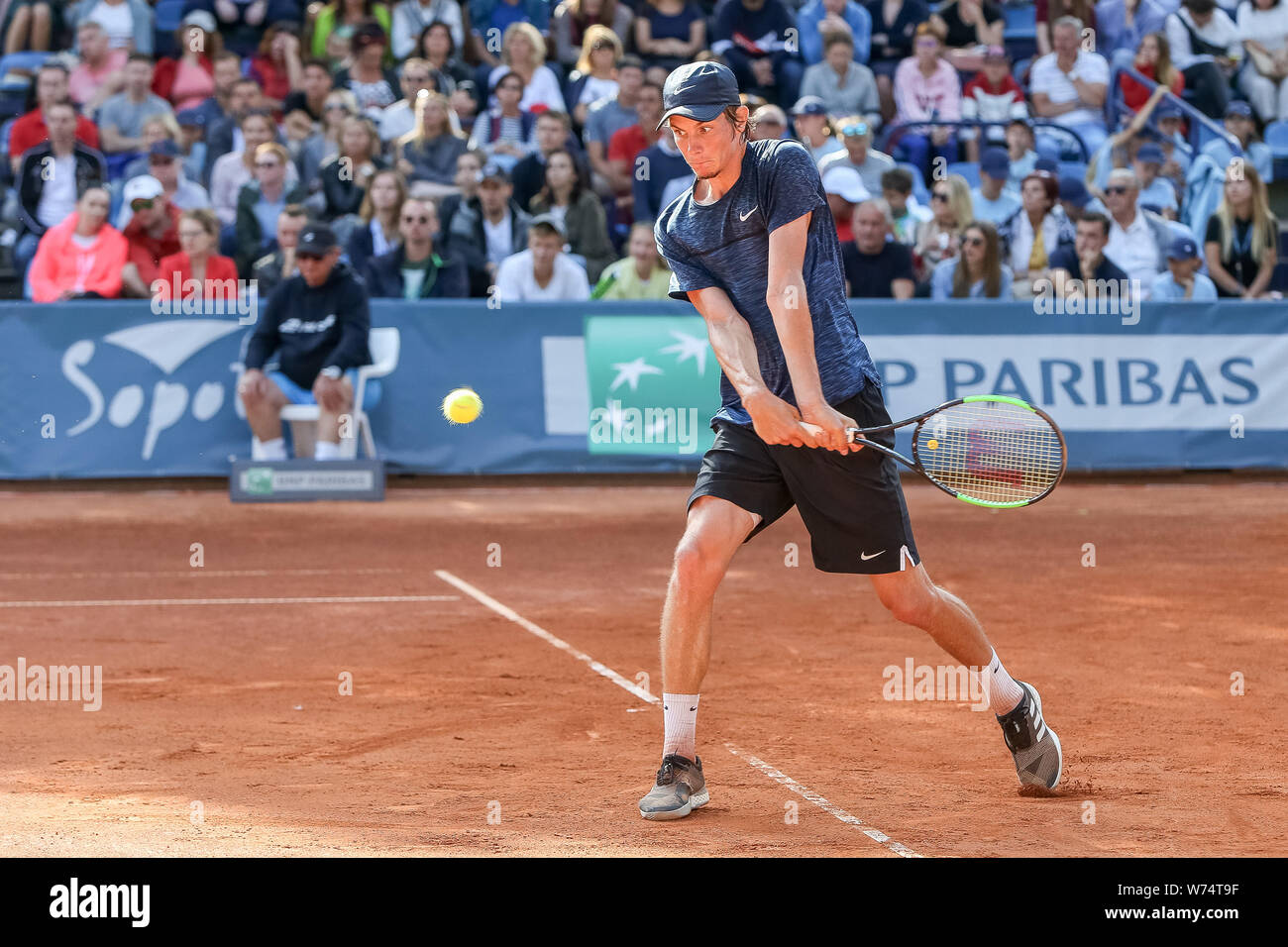 Filip Horansky Svk Seen In Action During The Final Match Between Stefano Travaglia Ita And Filip Horansky Svk At Tennis Atp Challenger Bnp Paribas Sopot Open Final Score 6 4 2 6 6 2 Stock Photo Alamy