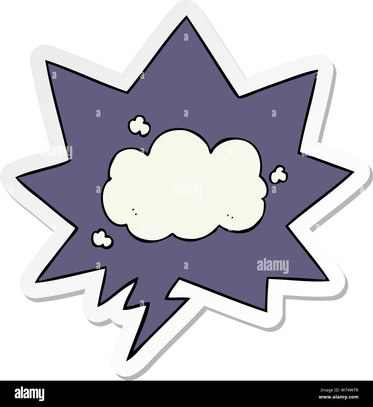 cartoon cloud with speech bubble sticker Stock Vector Image & Art - Alamy