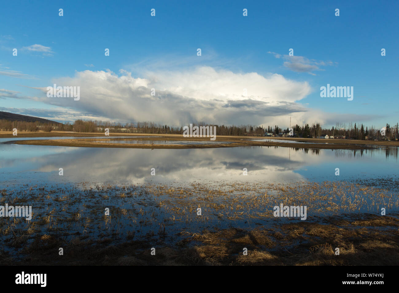 Cloud Formation over Creamer's Field in Alaska Stock Photo Alamy