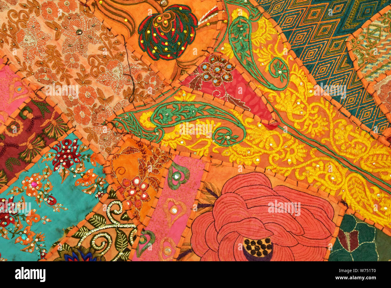 embroidered fabric pattern Stock Photo Alamy